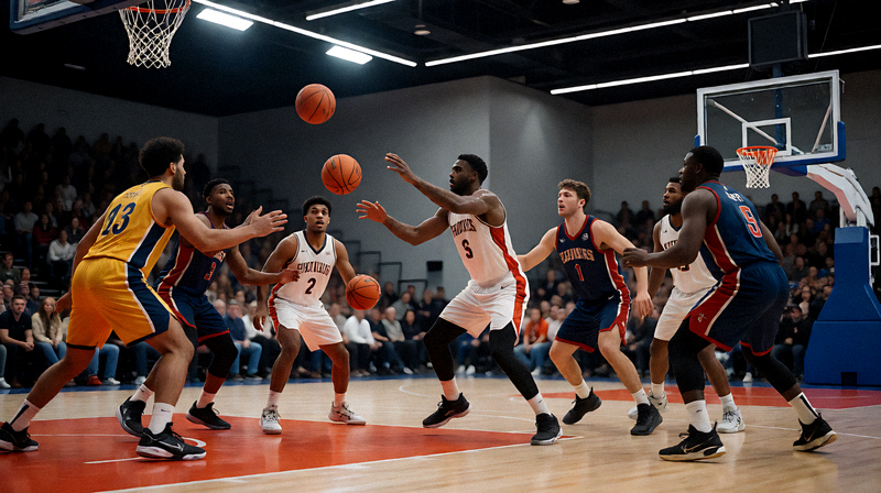 室内篮球馆比赛进行中的现场画面